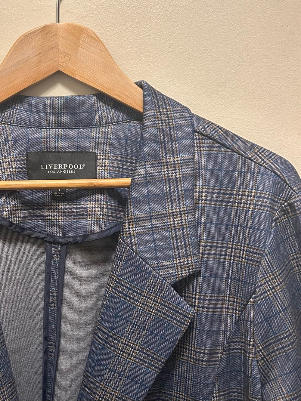 Liverpool Los Angeles Boyfriend Jacket Women’s Blue Glen Plaid Blazer - 1X